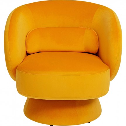 Swivel armchair Orion velvet yellow Kare Design