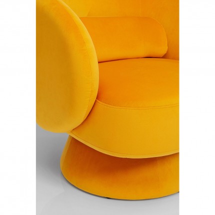 Swivel armchair Orion velvet yellow Kare Design