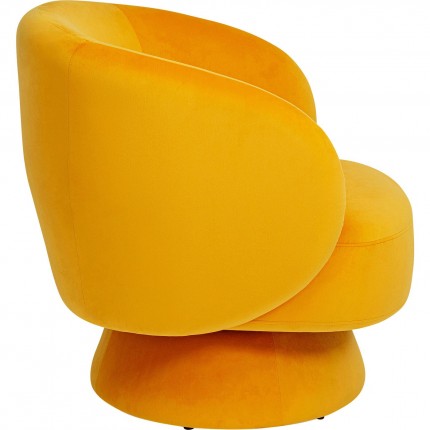 Swivel armchair Orion velvet yellow Kare Design