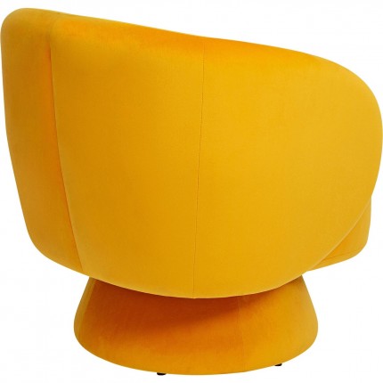 Swivel armchair Orion velvet yellow Kare Design