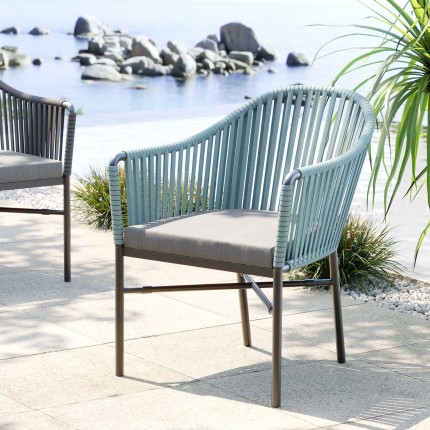 Outdoor Chair with armrests Santanyi blue Kare Design