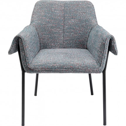 Chair with armrests Bess Flitter grey Kare Design