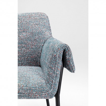 Chair with armrests Bess Flitter grey Kare Design