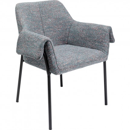 Chair with armrests Bess Flitter grey Kare Design