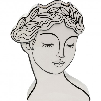 Vase Favola lady bust black and white Kare Design