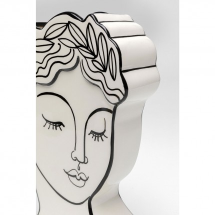 Vase Favola lady bust black and white Kare Design