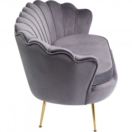 Sofa Water Lily 2-Seater grey velvet and gold Kare Design