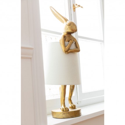 Lampe Animal lapin 50cm dorée et beige Kare Design