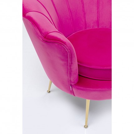 Armchair Water Lily Fuchsia velvet Gold Kare Design