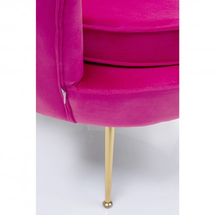 Armchair Water Lily Fuchsia velvet Gold Kare Design