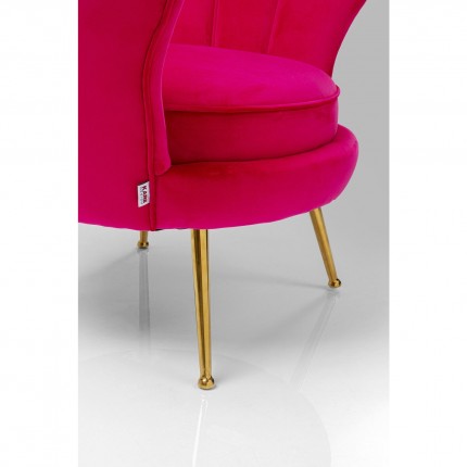 Armchair Water Lily Fuchsia velvet Gold Kare Design