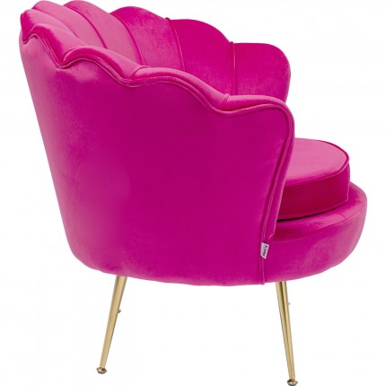 Armchair Water Lily Fuchsia velvet Gold Kare Design