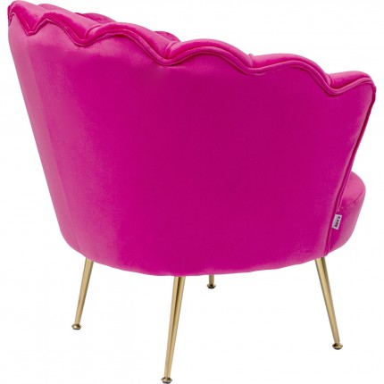 Armchair Water Lily Fuchsia velvet Gold Kare Design