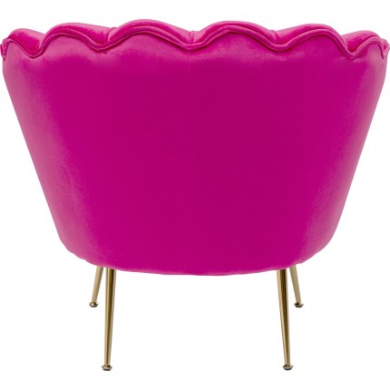 Armchair Water Lily Fuchsia velvet Gold Kare Design