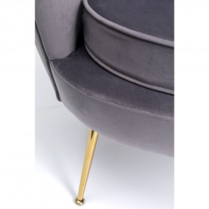 Armchair Water Lily grey velvet gold Kare Design