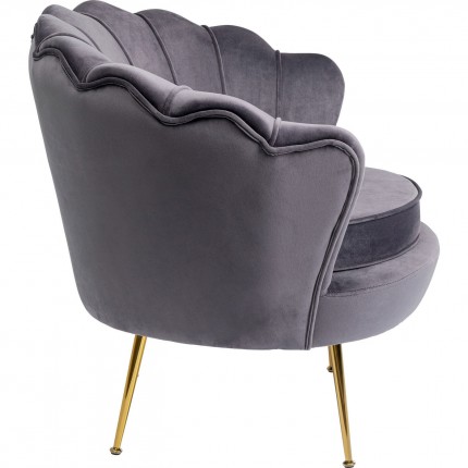 Armchair Water Lily grey velvet gold Kare Design