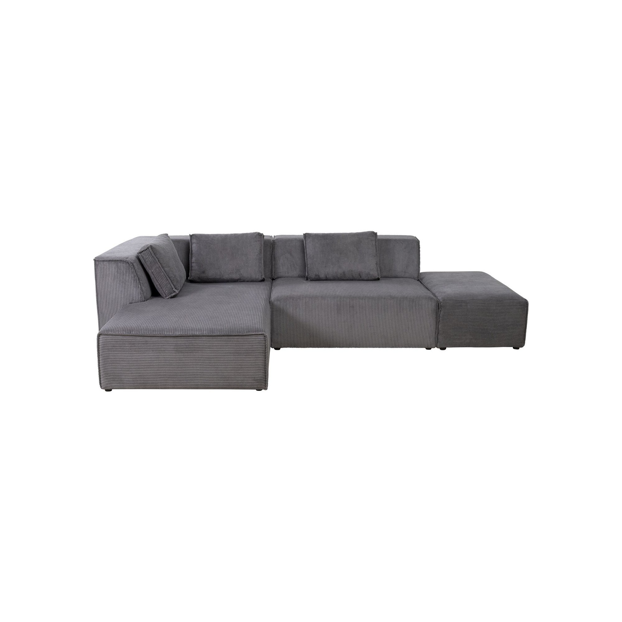 Corner Sofa Infinity Ottomane Cord Grey Left