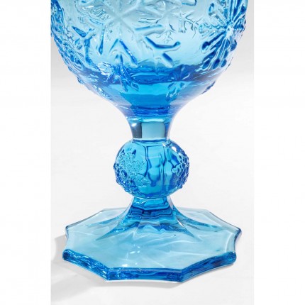 Wine Glass Ice Flowers Blue (6/Set) Kare Design