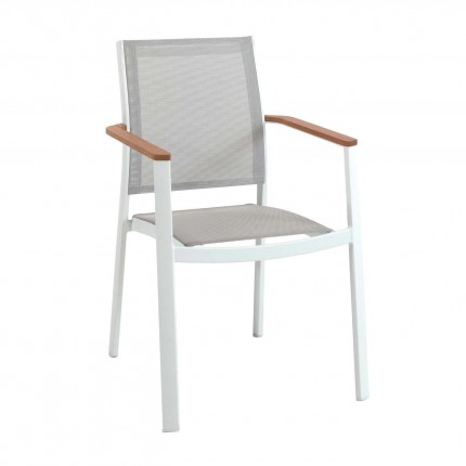 Gescova Bilbao white garden chair with armrests