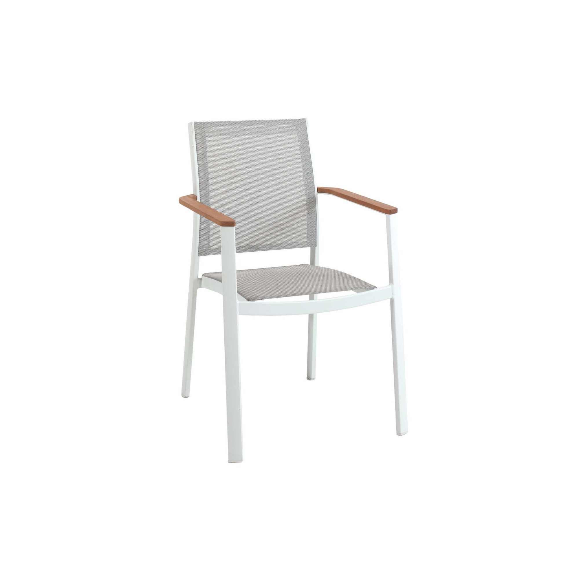 Chaise de jardin avec accoudoirs Bilbao blanche Gescova