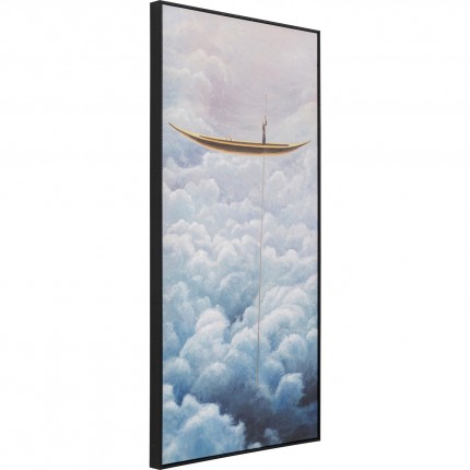 Framed Painting Cloud Boat 60x120cm Kare Design