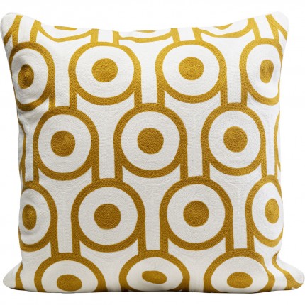 Cushion Catena Circle yellow and white Kare Design