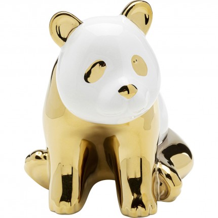 Déco panda 18cm doré et blanc Kare Design