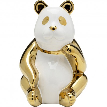 Deco panda itting 19cm gold and white sKare Design