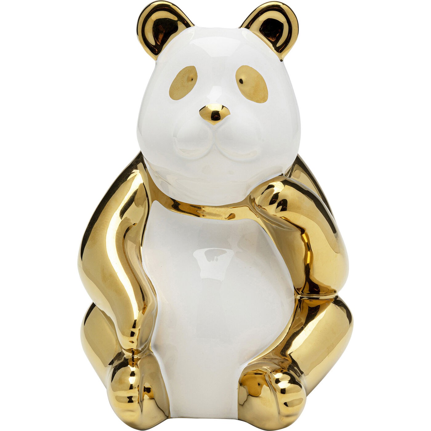 Kare Design Déco panda doré et blanc assis 19cm