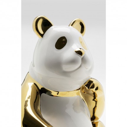 Deco panda itting 19cm gold and white sKare Design