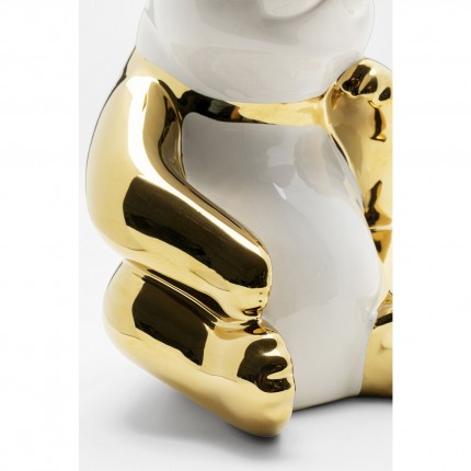 Deco panda itting 19cm gold and white sKare Design