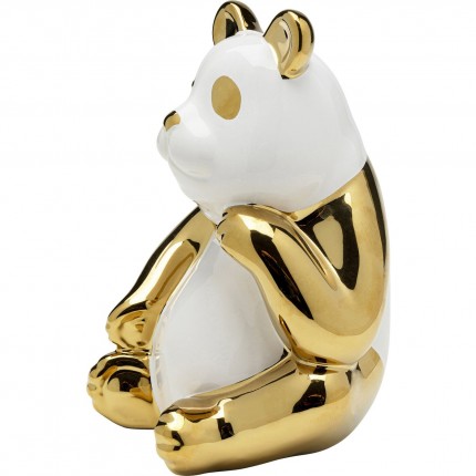 Deco panda itting 19cm gold and white sKare Design