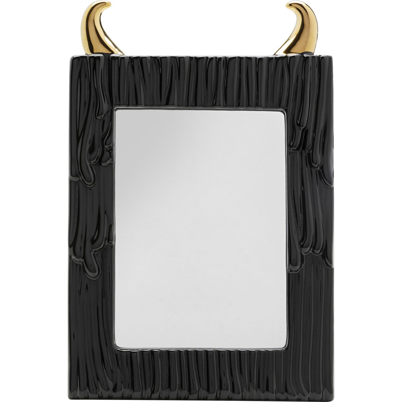 Kare Design Miroir de table Yeti noir et doré 19x29cm