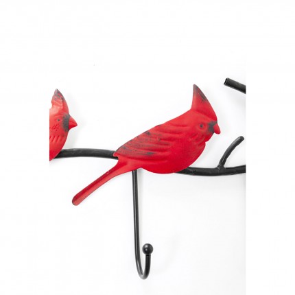 Wall Coat Rack red birds 72cm Kare Design