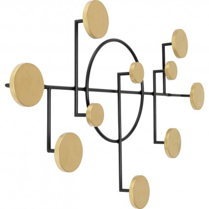 Wall Coat Rack Art Circles 79cm gold Kare Design