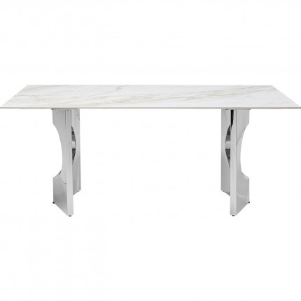 Table Eternity Oho 180x90cm blanche et chromée Kare Design