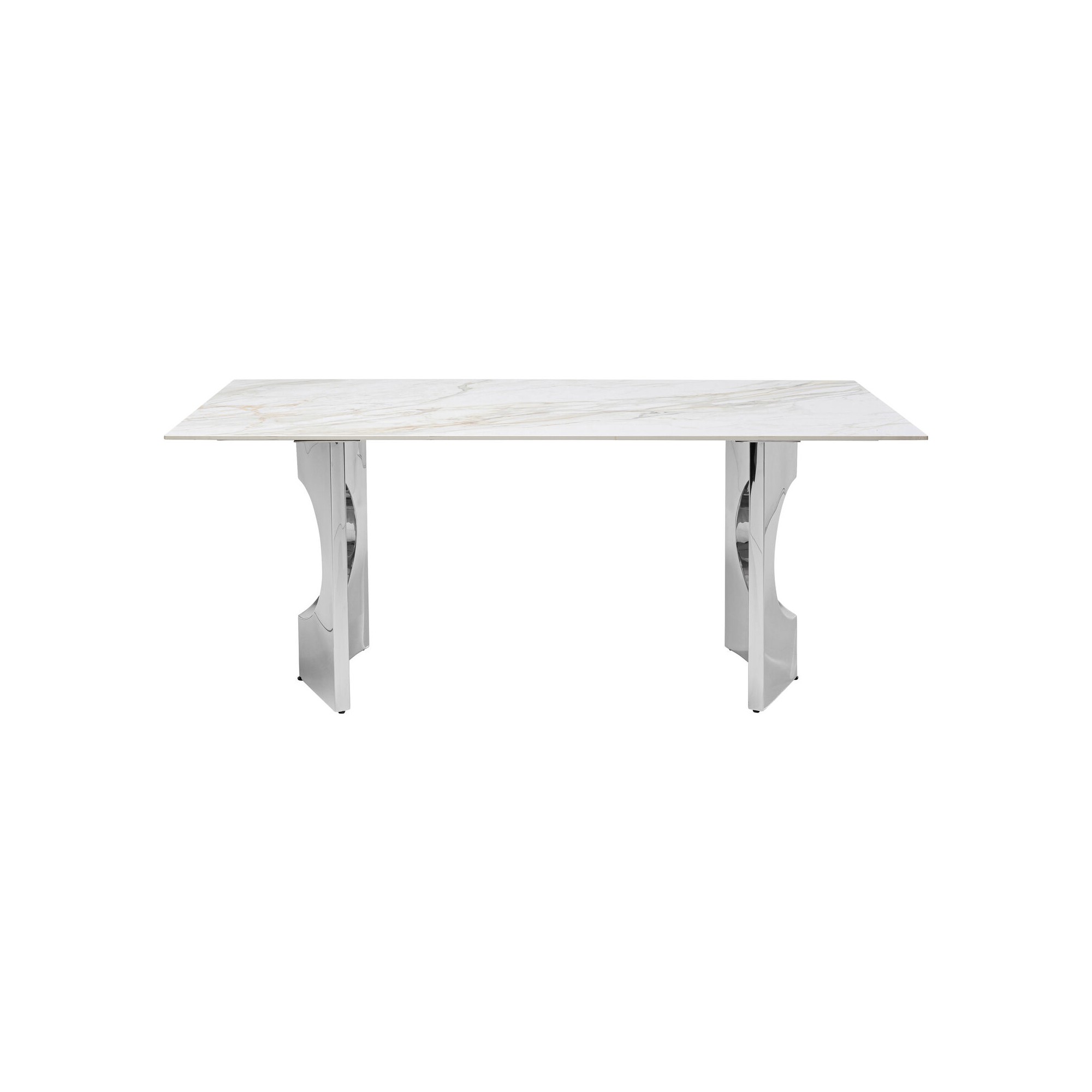 Table Eternity Oho blanche et chromée 180x90cm Kare Design