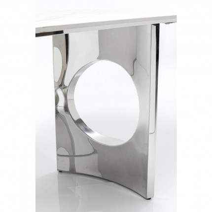 Table Eternity Oho 180x90cm white and chrome Kare Design