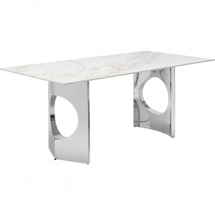 Table Eternity Oho 180x90cm blanche et chromée Kare Design