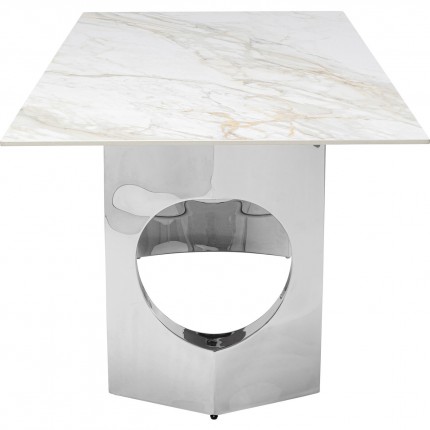 Table Eternity Oho 180x90cm blanche et chromée Kare Design