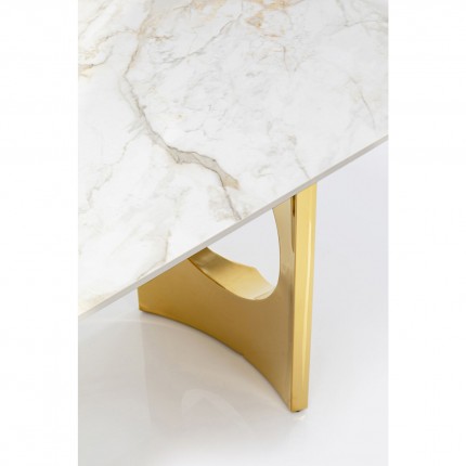 Table Eternity Oho 180x90cm blanche et dorée Kare Design