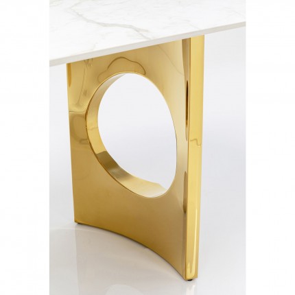 Table Eternity Oho 180x90cm blanche et dorée Kare Design