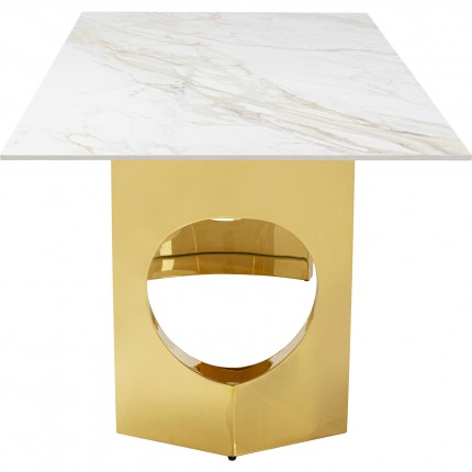 Table Eternity Oho 180x90cm blanche et dorée Kare Design