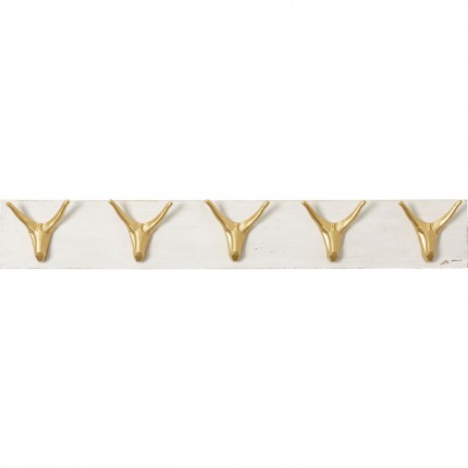 Wall Coat Rack deer white and gold 75cm Kare Design