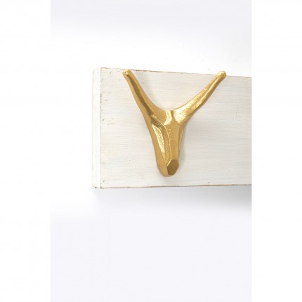 Wall Coat Rack deer white and gold 75cm Kare Design