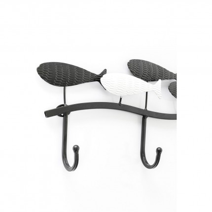 Wall Coat Rack fish black and white 62cm Kare Design