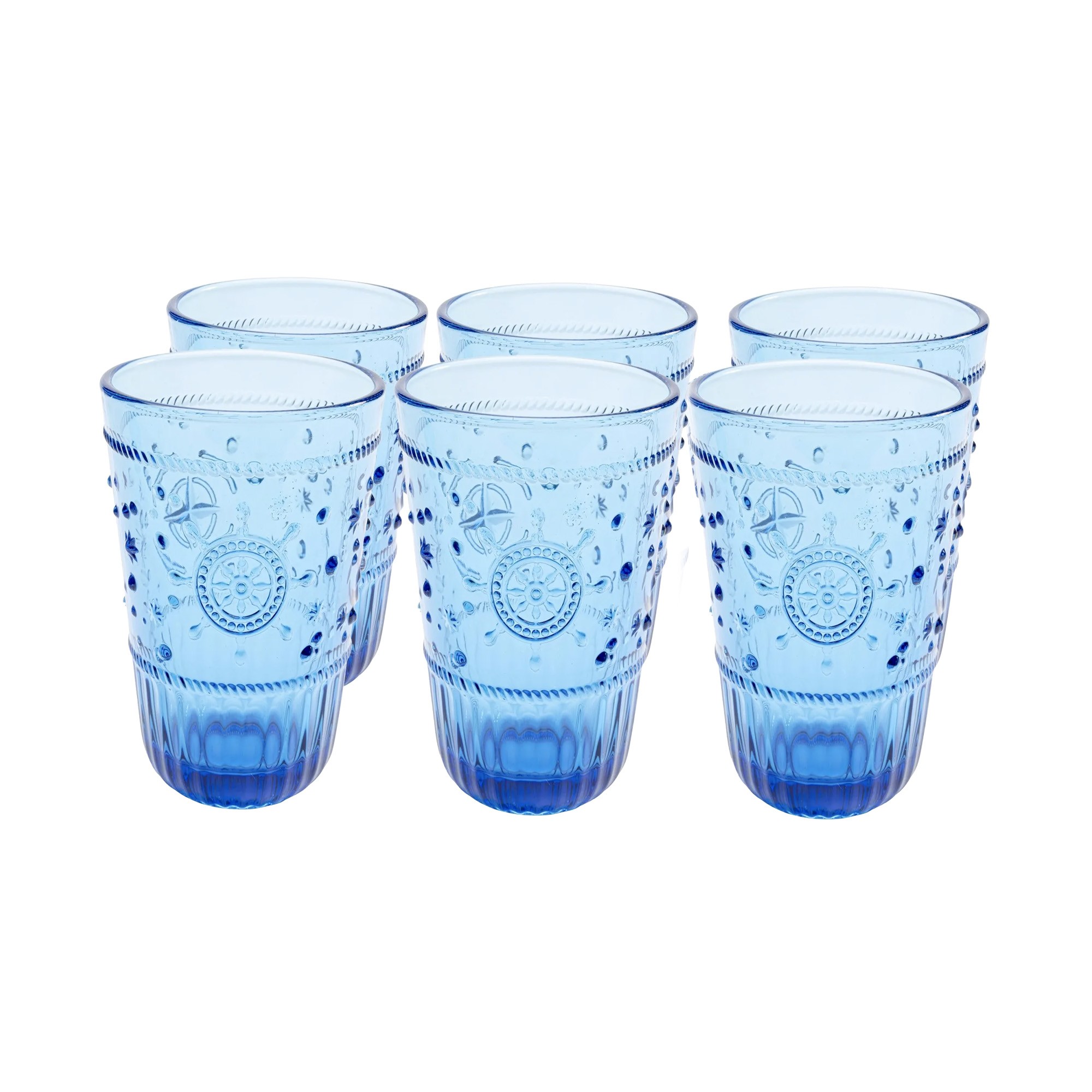 High Water Glass Greece blue (6/set) Kare Design