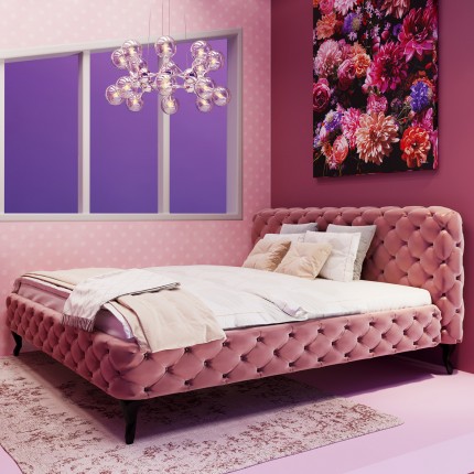 Bed Desire velvet pink Kare Design