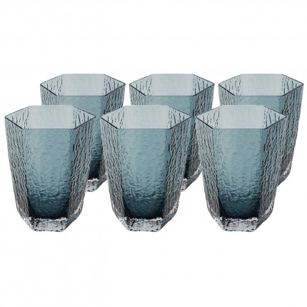 Water Glass Cascata blue (6/Set) Kare Design