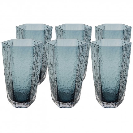 High Water Glass Cascata blue (6/Set) Kare Design